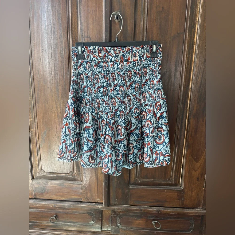 Karina Grimaldi boho set blouse and skirt s/xs Eliza Paisley print EUC
